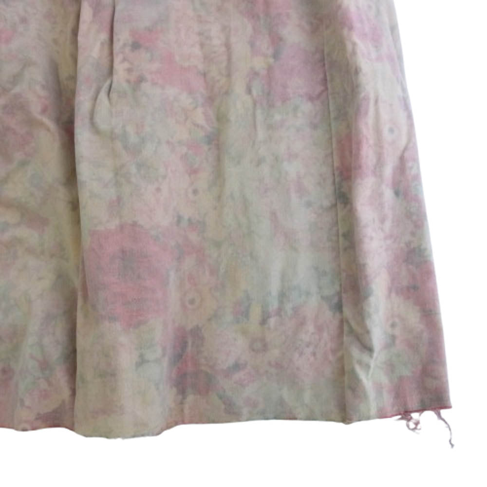 COMME des GARCONS コムデギャルソン × 村山留里子 奇麗の塊 04SS 本ライン AD2003 GM-S032 コットンモールスキン フラワー ロングスカート マルチカラー系 M【中古】