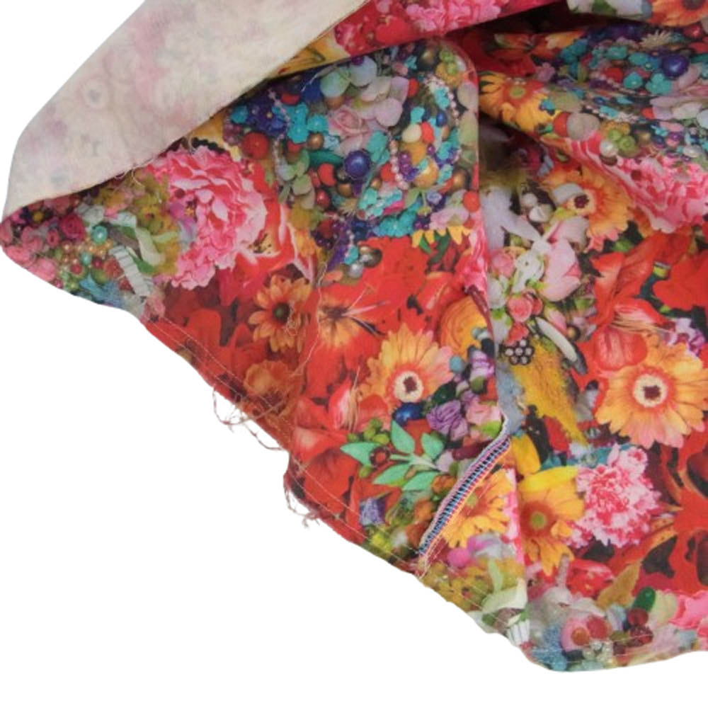 COMME des GARCONS コムデギャルソン × 村山留里子 奇麗の塊 04SS 本ライン AD2003 GM-S032 コットンモールスキン フラワー ロングスカート マルチカラー系 M【中古】