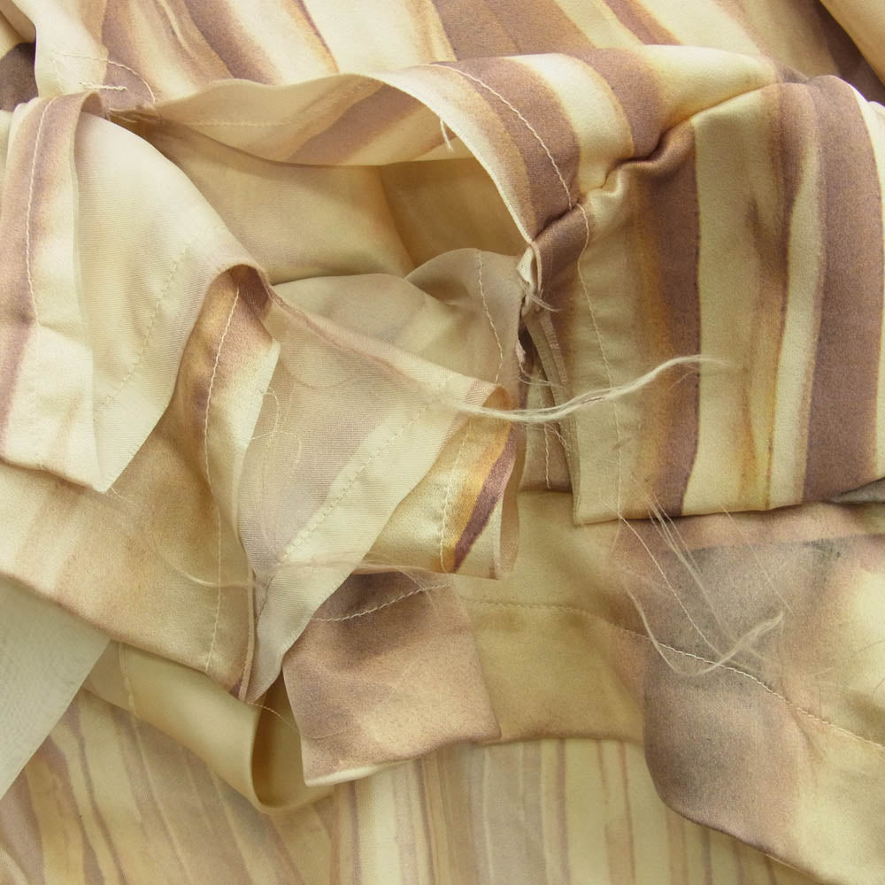 COMME des GARCONS コムデギャルソン 本ライン 05AW ブロークンブライド期 GP-S025 AD2005 トロンプルイユ フリル スカート ベージュ系 M【中古】