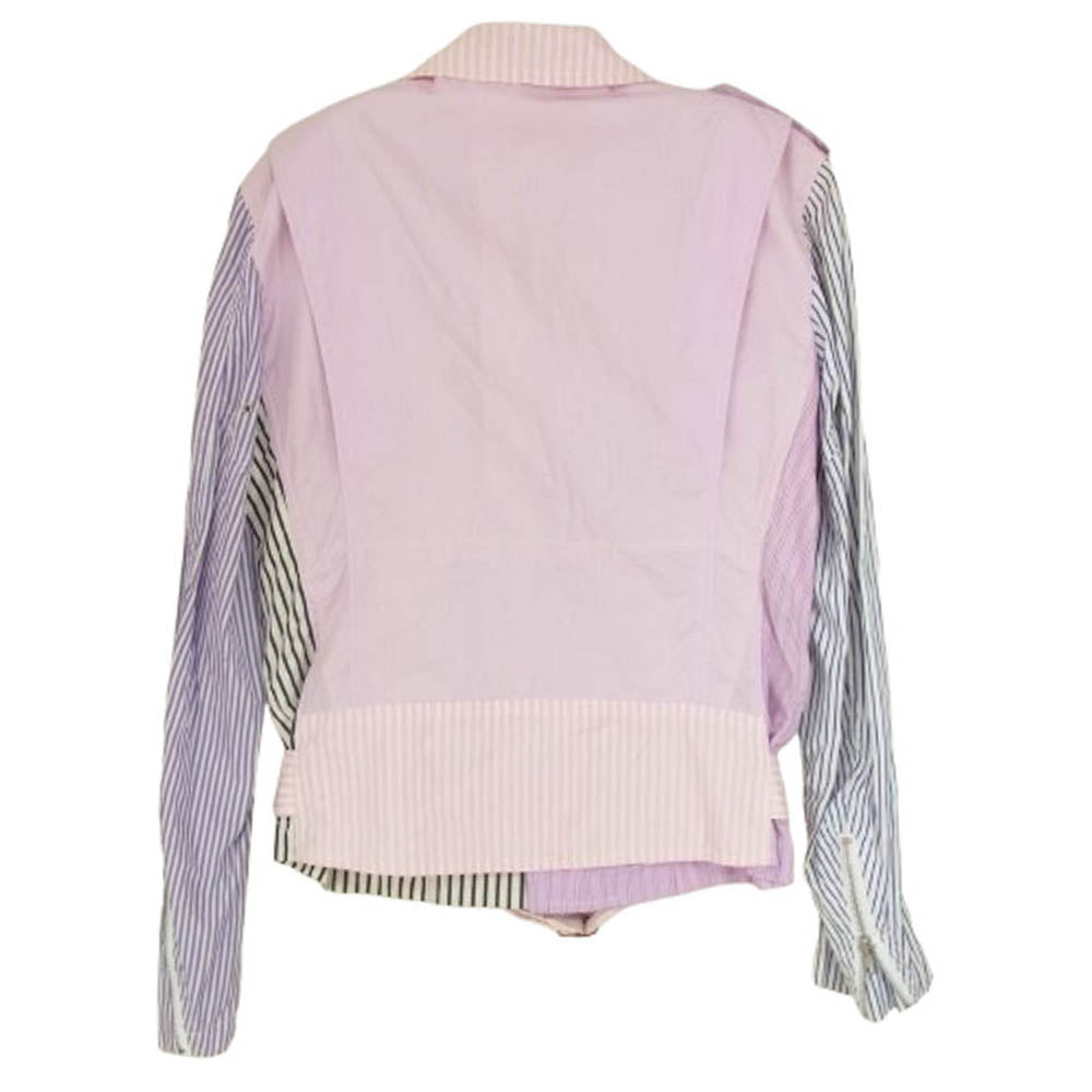 COMME des GARCONS HOMME PLUS コムデギャルソンオムプリュス PK-J119 AD20212 コットン ストライプ ダブル ライダース ジャケット マルチカラー系 S【中古】