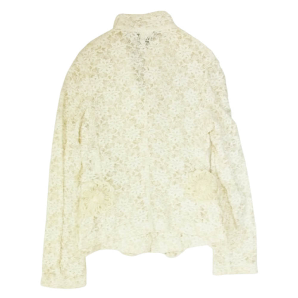 COMME des GARCONS コムデギャルソン AD2011 GI-J034 フラワー刺繍 総レース テーラードジャケット オフホワイト系 M【中古】