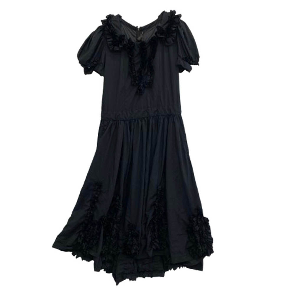COMME des GARCONS コムデギャルソン AD2013 GM-O025 バックジップ フリル ロングワンピース ブラック系 S【中古】