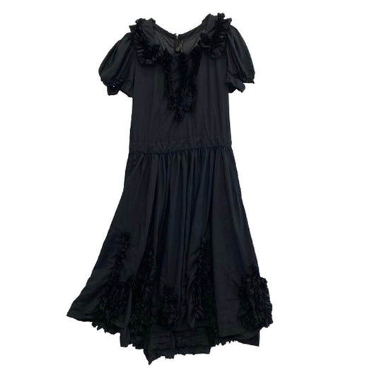 COMME des GARCONS コムデギャルソン AD2013 GM-O025 バックジップ フリル ロングワンピース ブラック系 S【中古】