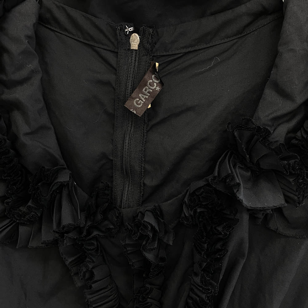 COMME des GARCONS コムデギャルソン AD2013 GM-O025 バックジップ フリル ロングワンピース ブラック系 S【中古】