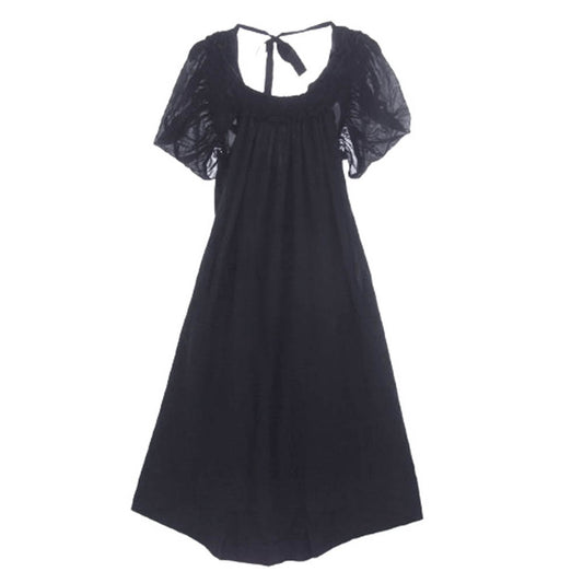 tao COMME des GARCONS タオ コムデギャルソン AD2010 3G-O021 シアー切替 パフスリーブ ロング ワンピース ブラック系【中古】