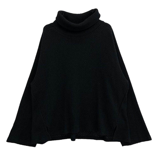 ANCELLM アンセルム ANC-CT36 CHAIN KNIT HI-NECK LS T-SHIRT ハイネック ニット ロング スリーブ Ｔシャツ カットソー ブラック系 2【中古】