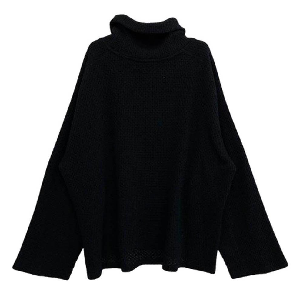 ANCELLM アンセルム ANC-CT36 CHAIN KNIT HI-NECK LS T-SHIRT ハイネック ニット ロング スリーブ Ｔシャツ カットソー ブラック系 2【中古】