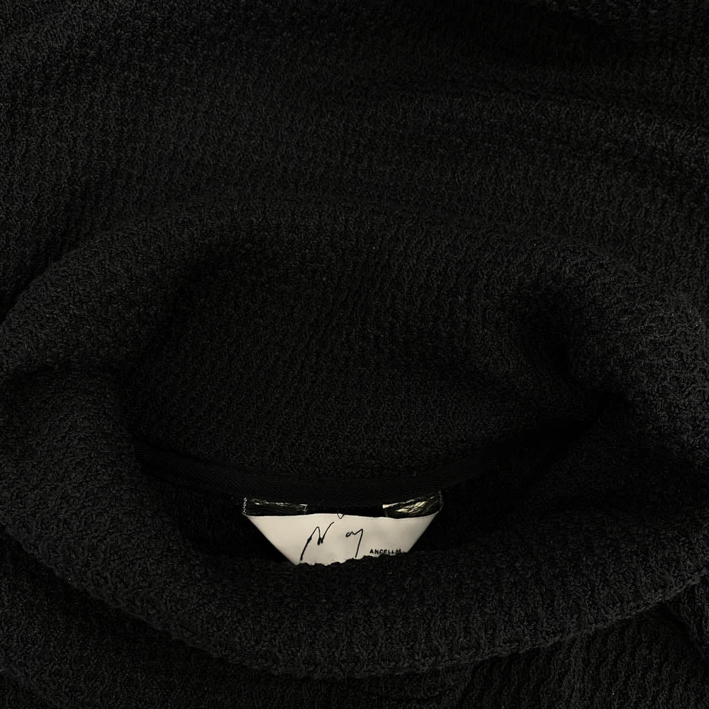 ANCELLM アンセルム ANC-CT36 CHAIN KNIT HI-NECK LS T-SHIRT ハイネック ニット ロング スリーブ Ｔシャツ カットソー ブラック系 2【中古】
