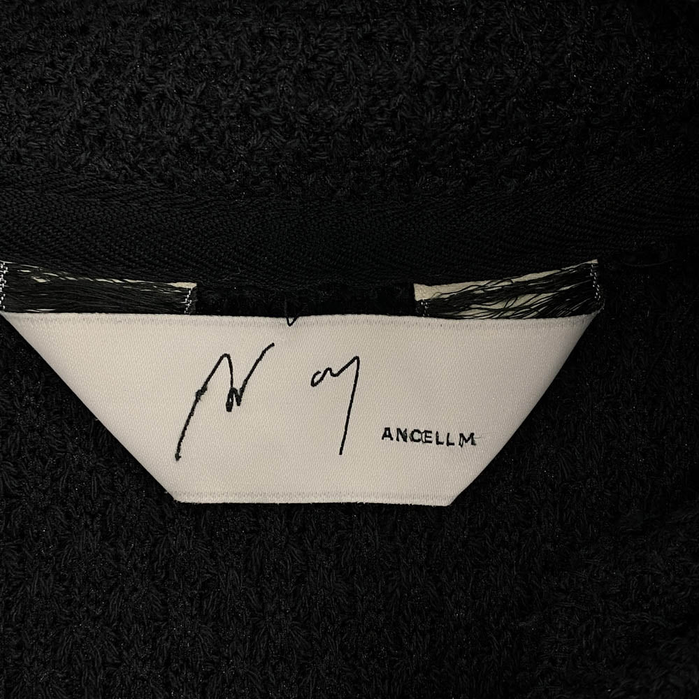 ANCELLM アンセルム ANC-CT36 CHAIN KNIT HI-NECK LS T-SHIRT ハイネック ニット ロング スリーブ Ｔシャツ カットソー ブラック系 2【中古】