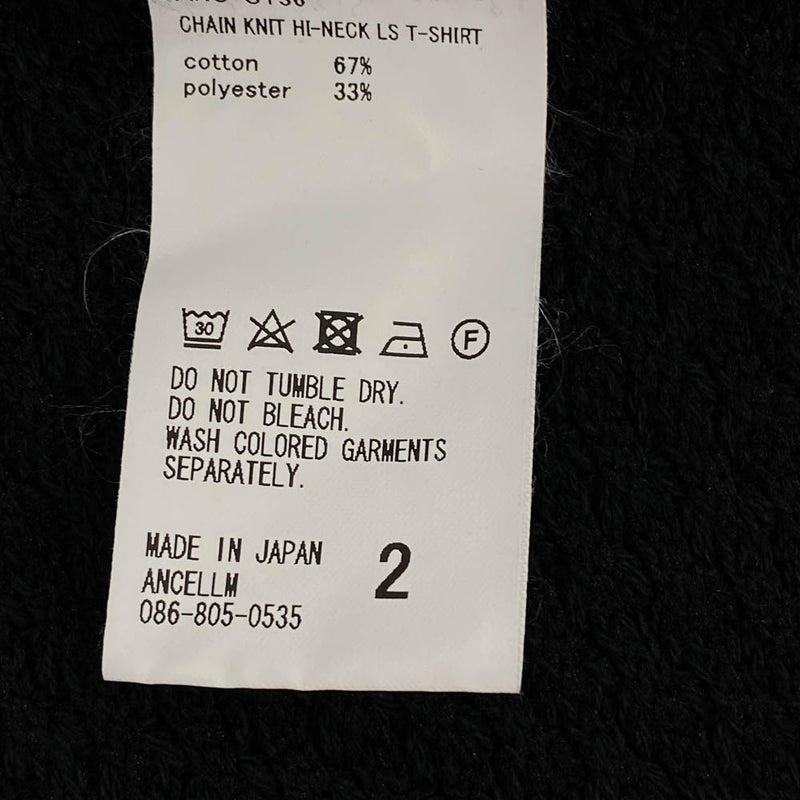 ANCELLM アンセルム ANC-CT36 CHAIN KNIT HI-NECK LS T-SHIRT  