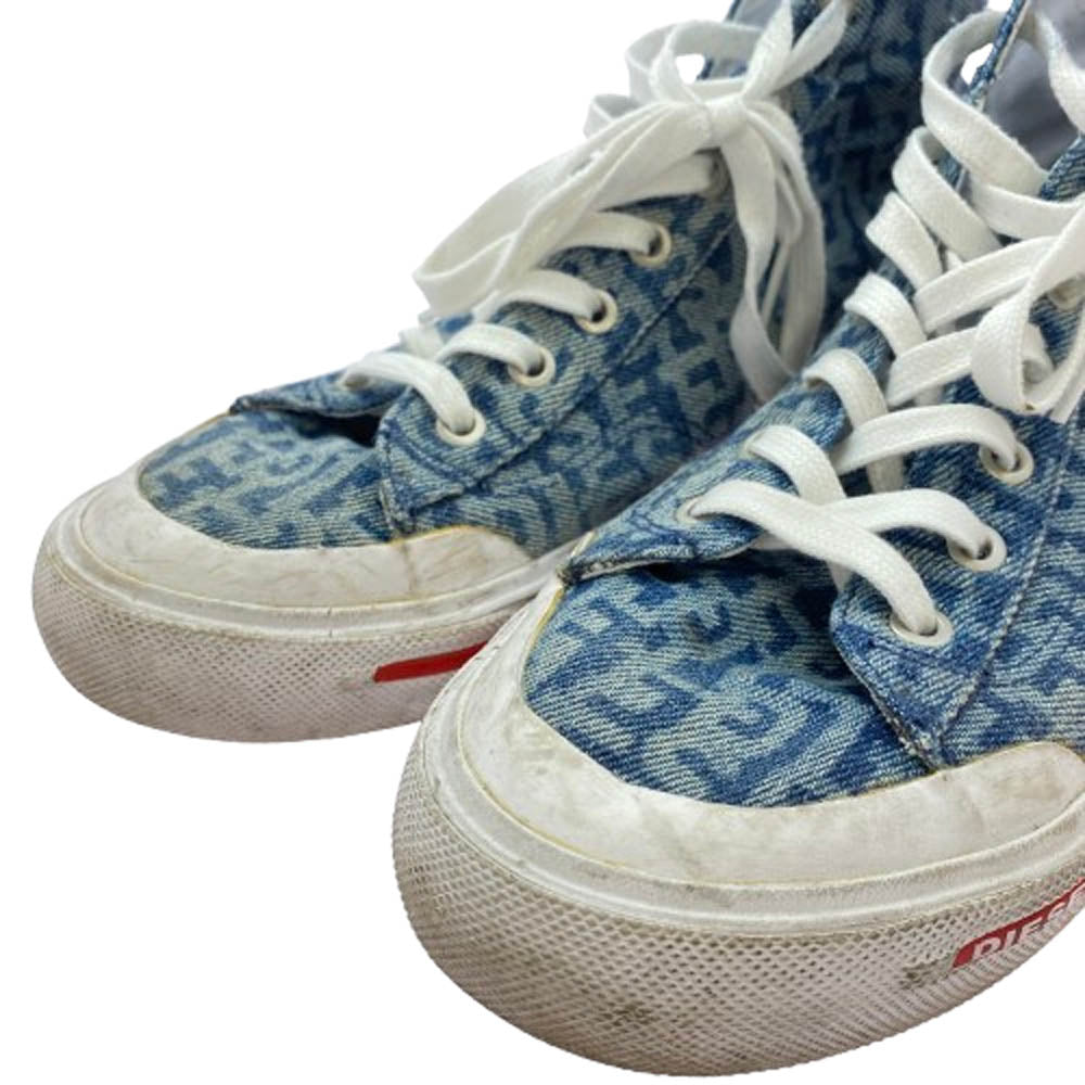 DIESEL ディーゼル F22-06-YUL S-ATHOS MID ハイカット スニーカー インディゴブルー系 26.5cm【中古】