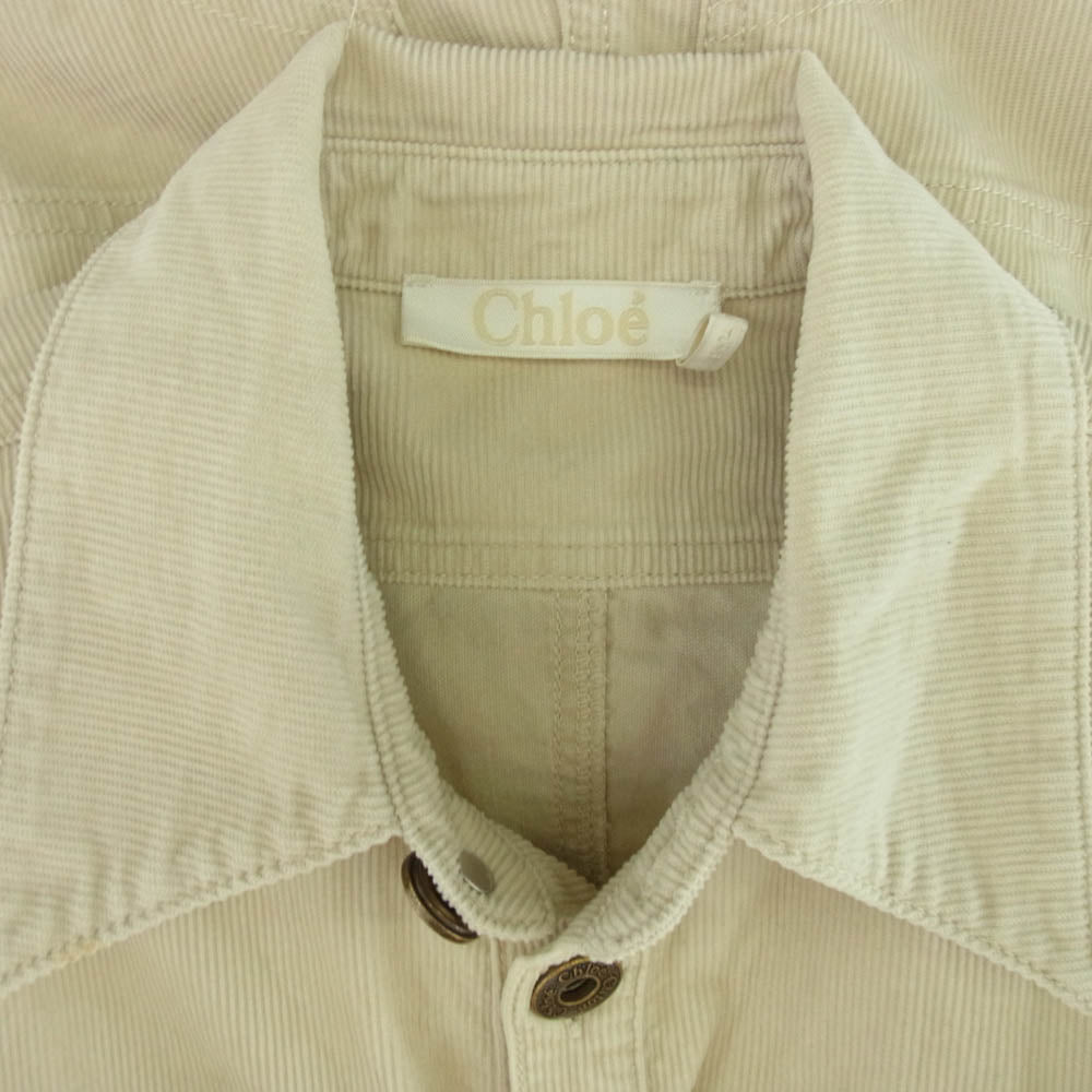 Chloe クロエ 17SDL01-17S091 コーデュロイ オールインワン オフホワイト系 36【中古】