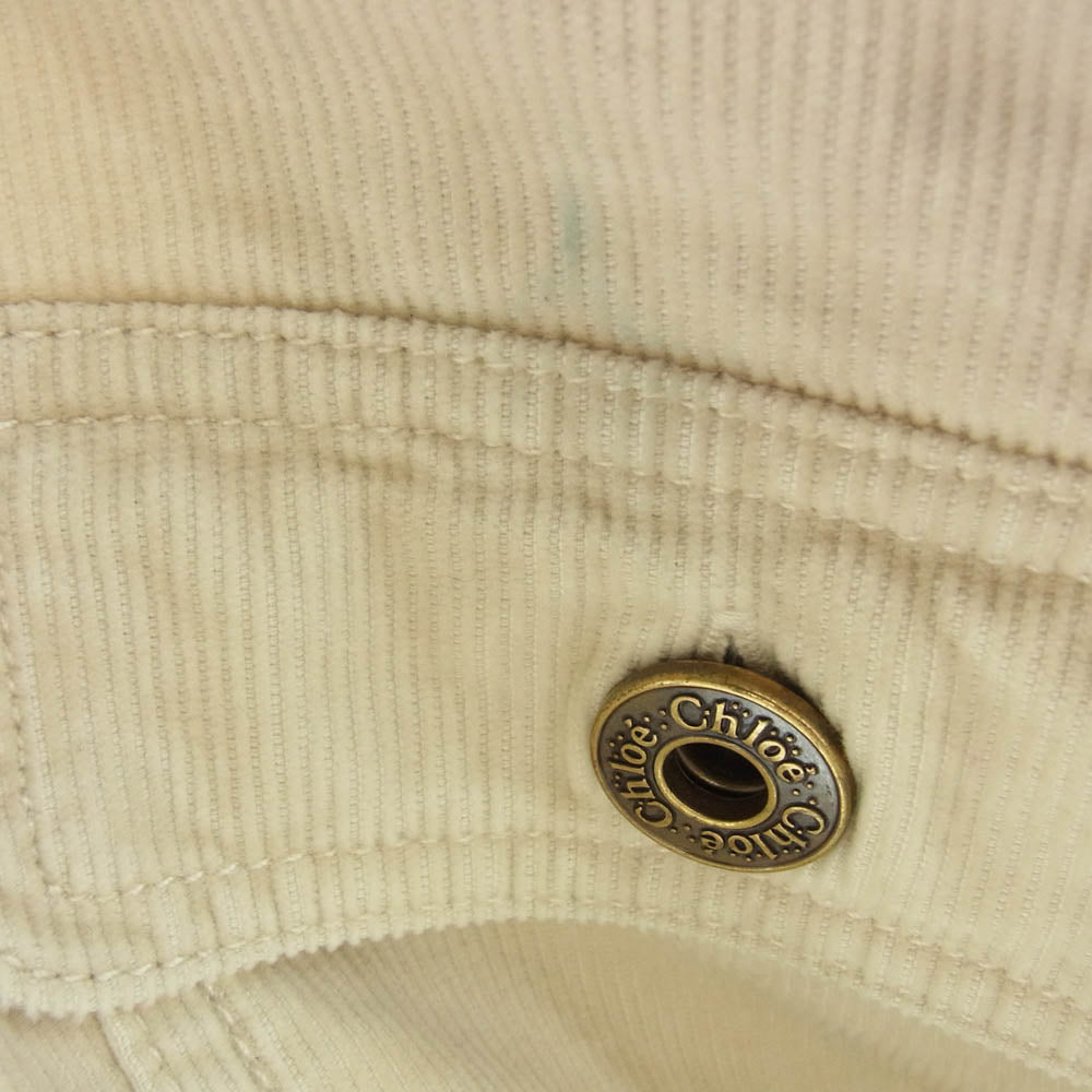 Chloe クロエ 17SDL01-17S091 コーデュロイ オールインワン オフホワイト系 36【中古】