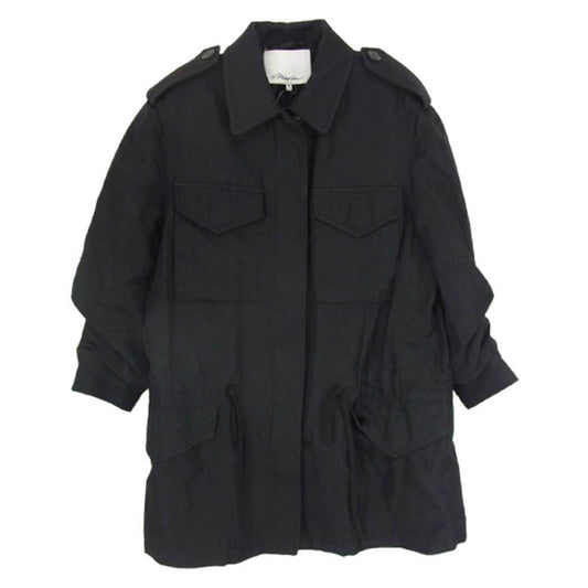 スリーワン フィリップ リム エポレット付き ミリタリー シャツ ジャケット ブルゾン ブラック系【中古】