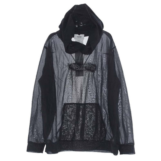 doublet ダブレット 21SS 21SS29CS182 SHEER VEIL HOODIE シースルーベール フーディー パーカー ブラック系 M【中古】