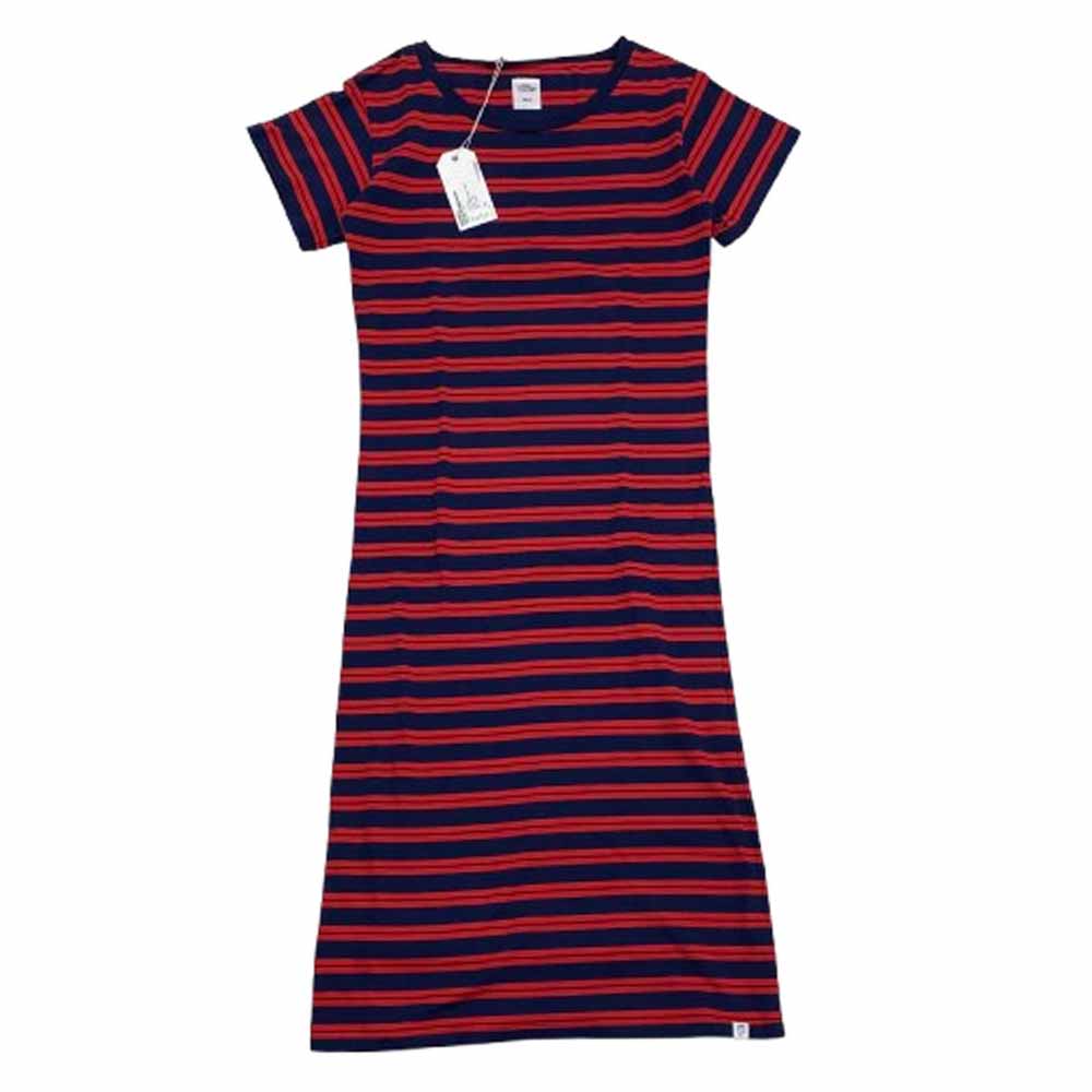 BEDWIN & THE HEARTBREAKERS ベドウィンアンドザハートブレイカーズ 17SL8010 DIANA S/S BORDER DRESS ダイアナ 半袖 ボーダー カットソー ワンピ－ス レッド系 ネイビー系【美品】【中古】