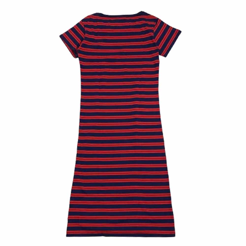 BEDWIN & THE HEARTBREAKERS ベドウィンアンドザハートブレイカーズ 17SL8010 DIANA S/S BORDER DRESS ダイアナ 半袖 ボーダー カットソー ワンピ－ス レッド系 ネイビー系【美品】【中古】