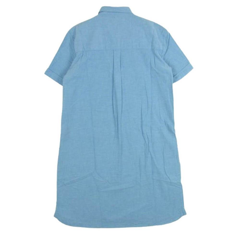 YMC ワイエムシー Q1FAU OXFORD SHIRT オックスフォード 半袖 シャツ ポルトガル製 ライトブルー系 8【美品】【中古】