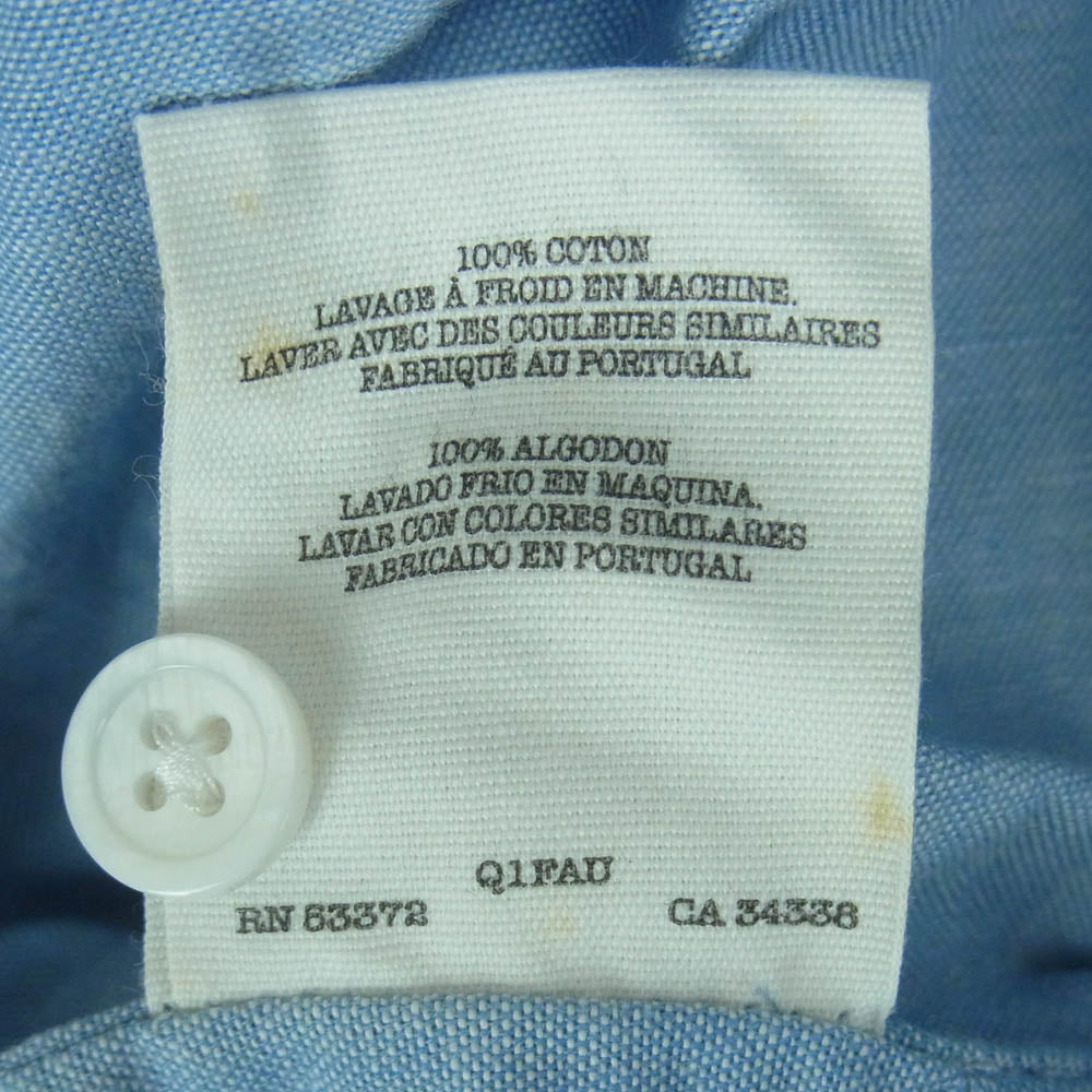 YMC ワイエムシー Q1FAU OXFORD SHIRT オックスフォード 半袖 シャツ ポルトガル製 ライトブルー系 8【美品】【中古】