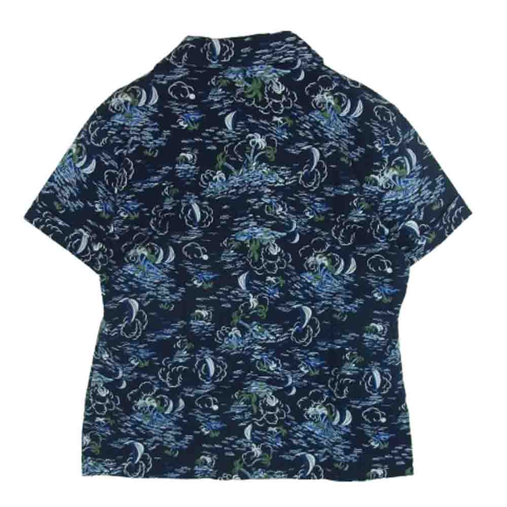 YMC ワイエムシー HAWAII PRINT SHIRT ハワイプリント 半袖 オープン シャツ Q2FAB ネイビー系 NAVY 10【中古】