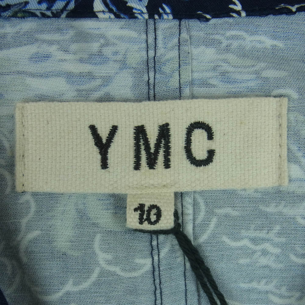 YMC ワイエムシー HAWAII PRINT SHIRT ハワイプリント 半袖 オープン シャツ Q2FAB ネイビー系 NAVY 10【中古】