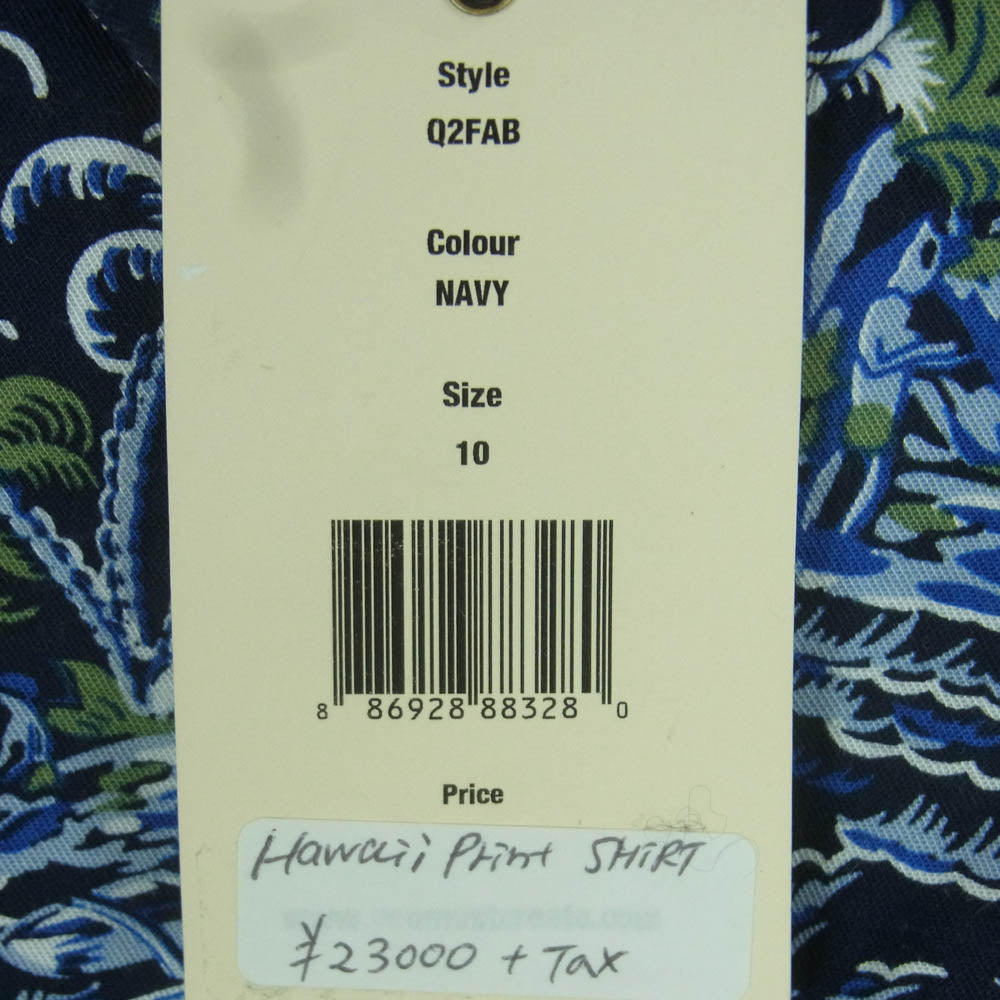 YMC ワイエムシー HAWAII PRINT SHIRT ハワイプリント 半袖 オープン シャツ Q2FAB ネイビー系 NAVY 10【中古】