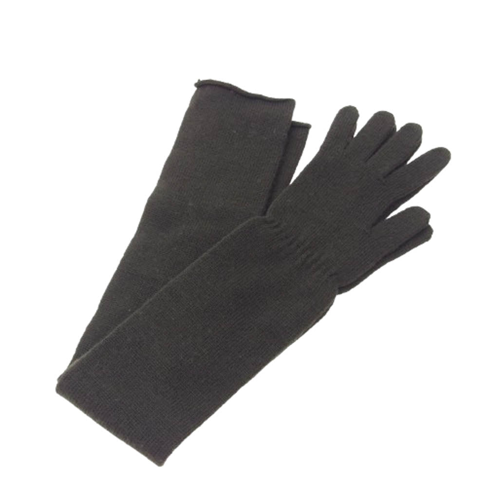 Rick Owens リックオウエンス ロング ニット グローブ 手袋 ダークブラウン系【美品】【中古】