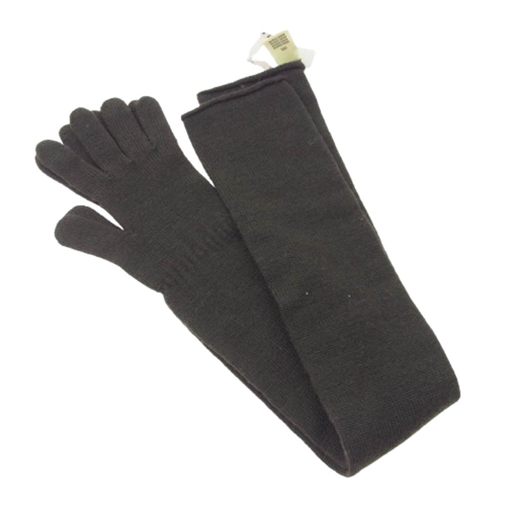 Rick Owens リックオウエンス ロング ニット グローブ 手袋 ダークブラウン系【美品】【中古】