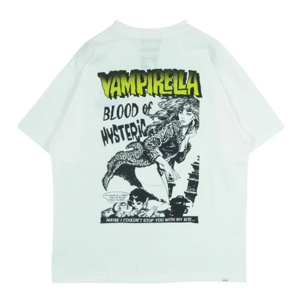 HYSTERIC GLAMOUR ヒステリックグラマー 02251CT45 VAMPIRELLA BLOOD OF HYSTERIC ヴァンピレラ 半袖Ｔシャツ ホワイト系 L【中古】