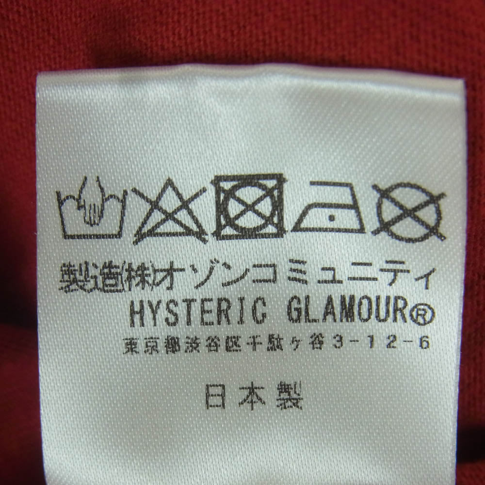 HYSTERIC GLAMOUR ヒステリックグラマー 02243CT13 THE ROLLING STONES GIRL&TONGUE ローリング ストーンズ 半袖 Tシャツ レッド系 ブルー系 L【中古】