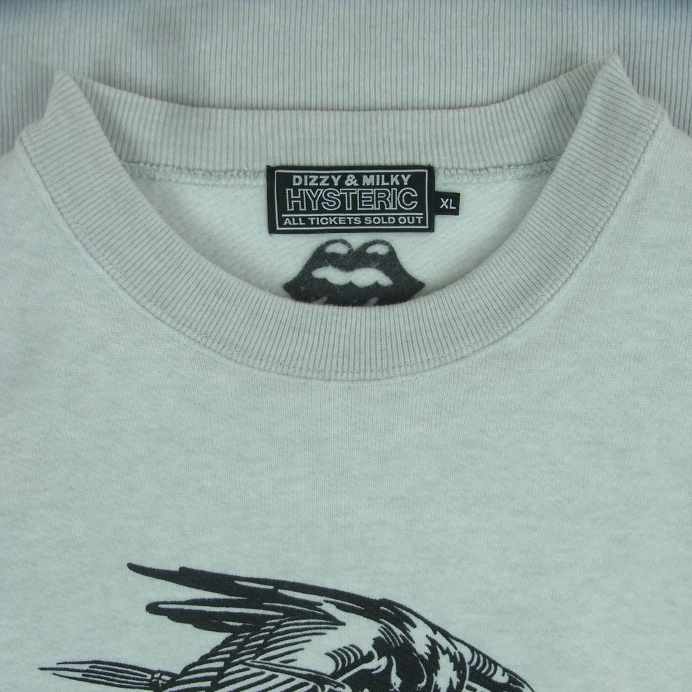 HYSTERIC GLAMOUR ヒステリックグラマー 02233CS08 THE ROLLING STONES 1975 ローリングストーンズ スウェット ライトグレー系 XL【中古】