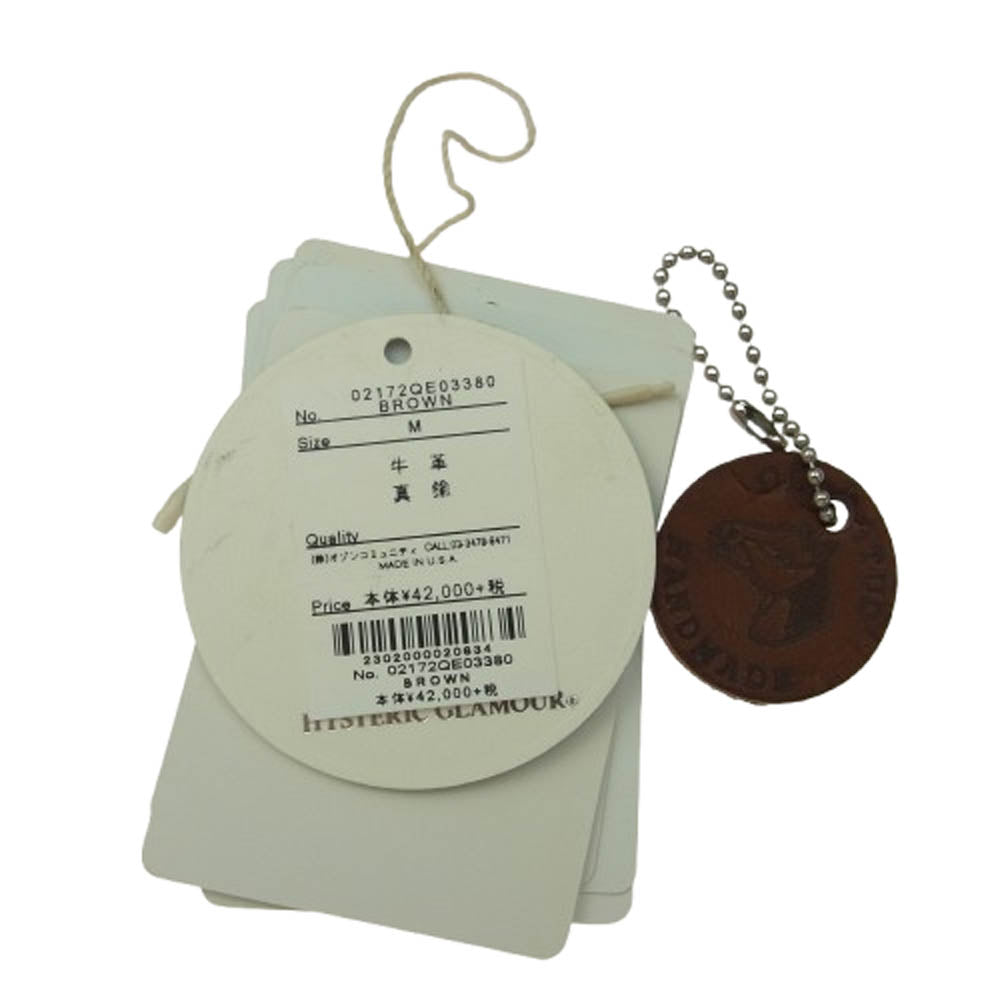 HYSTERIC GLAMOUR ヒステリックグラマー 02172QE03380 USA製 OLD STUD HANDMADE レザー スタッズ ベルト ブラウン系 M【中古】