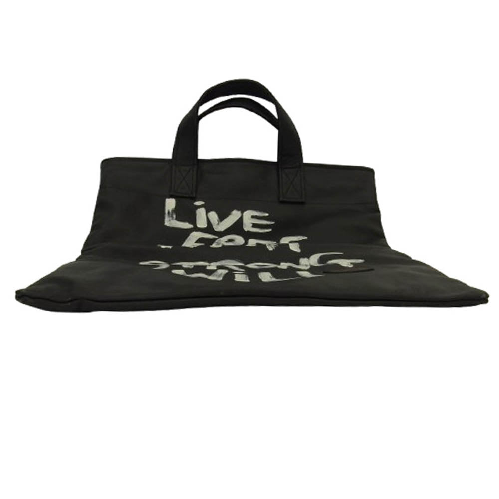 COMME des GARCONS コムデギャルソン KO-K001 × Lewis Leathers ルイスレザー LIVE FREE WITH STRONG WILL 青山限定 レザー トートバッグ ブラック系【中古】