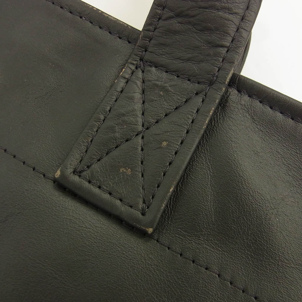 COMME des GARCONS コムデギャルソン KO-K001 × Lewis Leathers ルイスレザー LIVE FREE WITH STRONG WILL 青山限定 レザー トートバッグ ブラック系【中古】