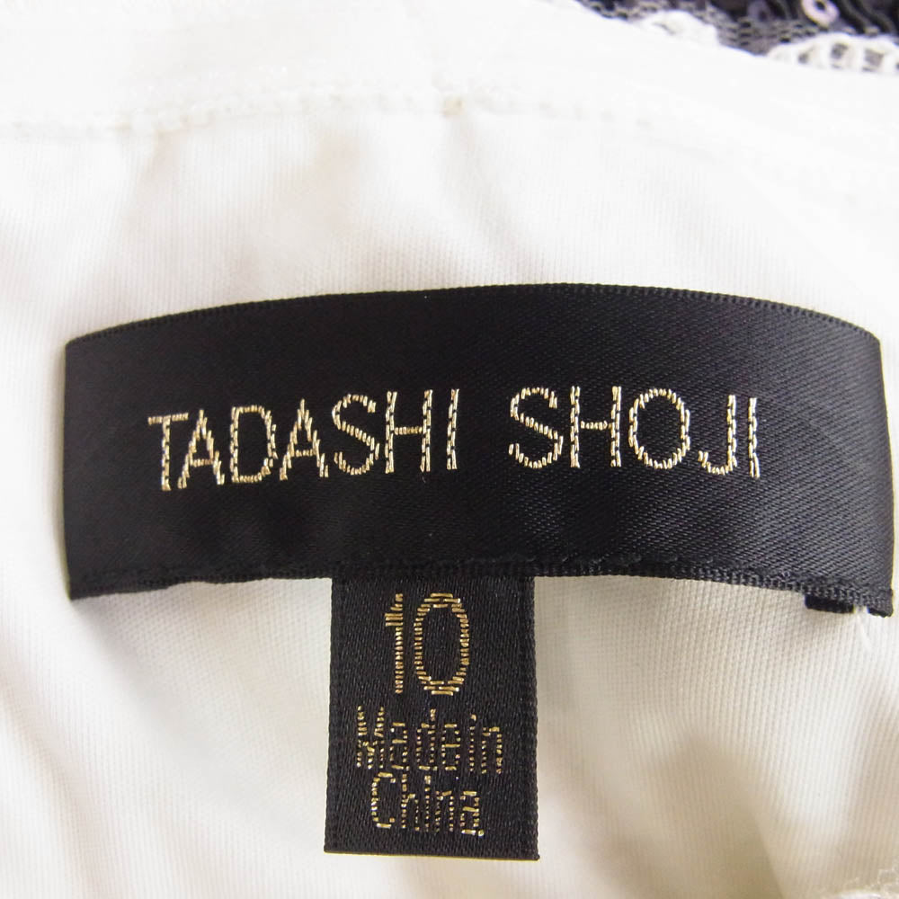 TADASHI SHOJI タダシショージ ATV16390MX スパン コール バイカラー ドレス ノースリーブ ワンピース ホワイト系 ブラック系 10【中古】