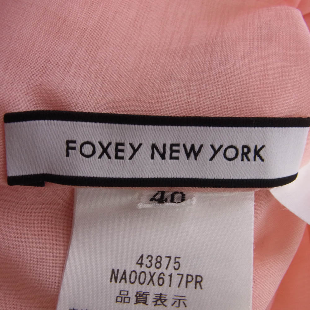 FOXEY フォクシー NA00X617PR FOXEY NEW YORK DRES LUMI ルミ ノースリーブ ワンピース サーモンピンク系 40【中古】