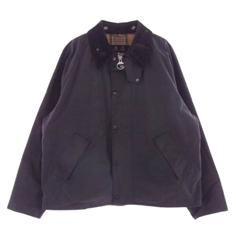 Barbour バブアー 242MWX1678 TRANSPORT トランスポート 襟コーデュロイ 裏地チェック ワックス ショート ジャケット ダークグレー系 38【中古】