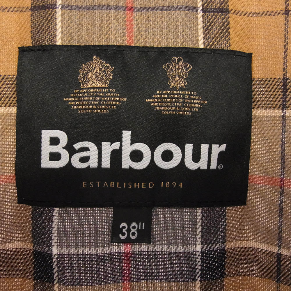 Barbour バブアー 242MWX1678 TRANSPORT トランスポート 襟コーデュロイ 裏地チェック ワックス ショート ジャケット ダークグレー系 38【中古】