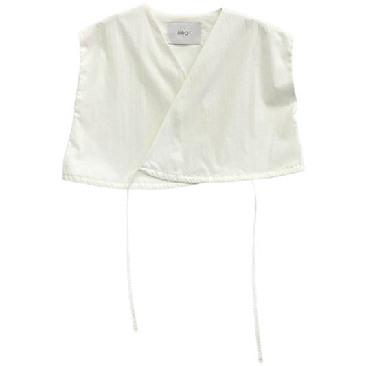 イロット 014-021-WSH15 クロップ丈 無地 ベスト ホワイト系 F【中古】