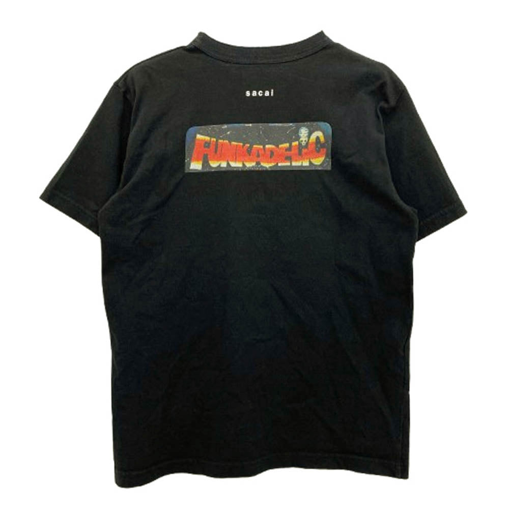Sacai サカイ 20SS 20-0104S FUNKADELIC ファンカデリック クルーネック フロント プリント 半袖 Tシャツ ブラック系 2【中古】