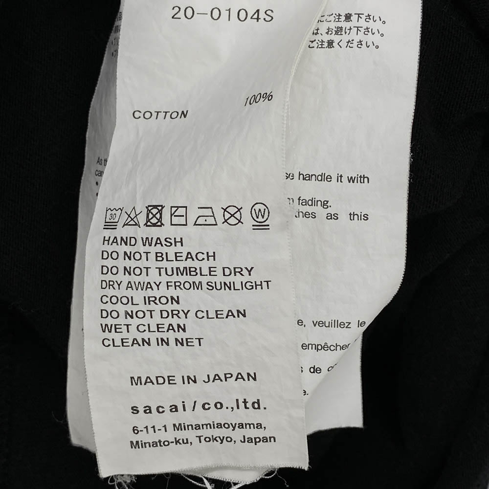 Sacai サカイ 20SS 20-0104S FUNKADELIC ファンカデリック クルーネック フロント プリント 半袖 Tシャツ ブラック系 2【中古】