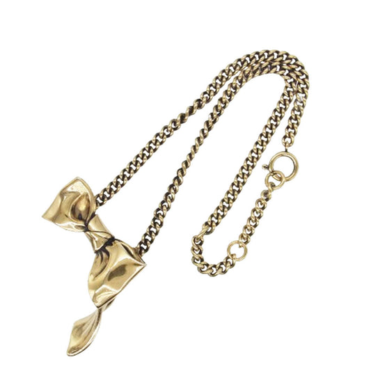 ACNE STUDIOS アクネストゥディオズ BOW NECKLACE リボン ネックレス ゴールド系【中古】