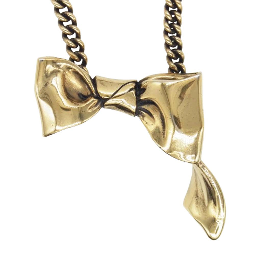 ACNE STUDIOS アクネストゥディオズ BOW NECKLACE リボン ネックレス ゴールド系【中古】