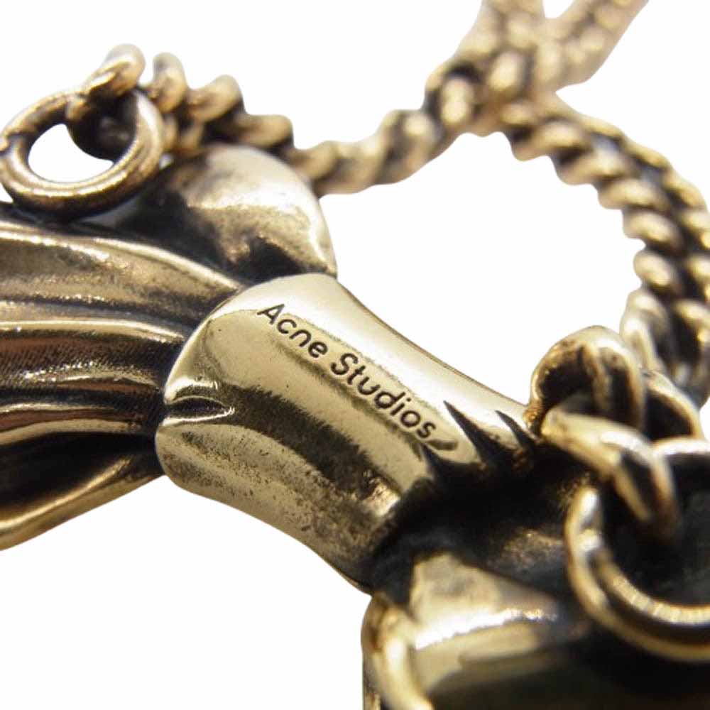 ACNE STUDIOS アクネストゥディオズ BOW NECKLACE リボン ネックレス ゴールド系【中古】