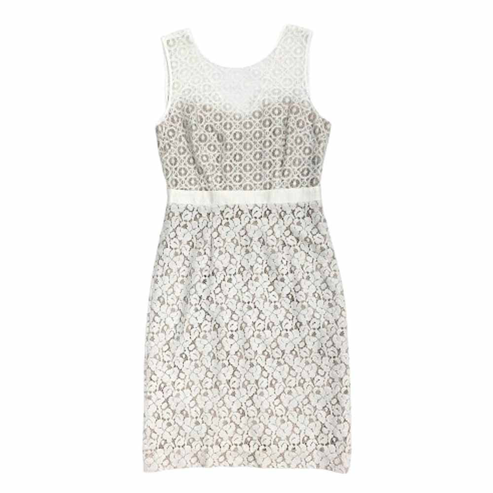 ビーシービージーマックスアズリア ALICE ノースリーブ レース ワンピース ホワイト系 4【美品】【中古】