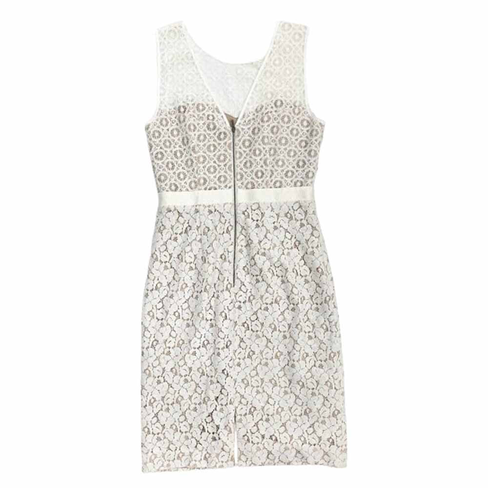 ビーシービージーマックスアズリア ALICE ノースリーブ レース ワンピース ホワイト系 4【美品】【中古】