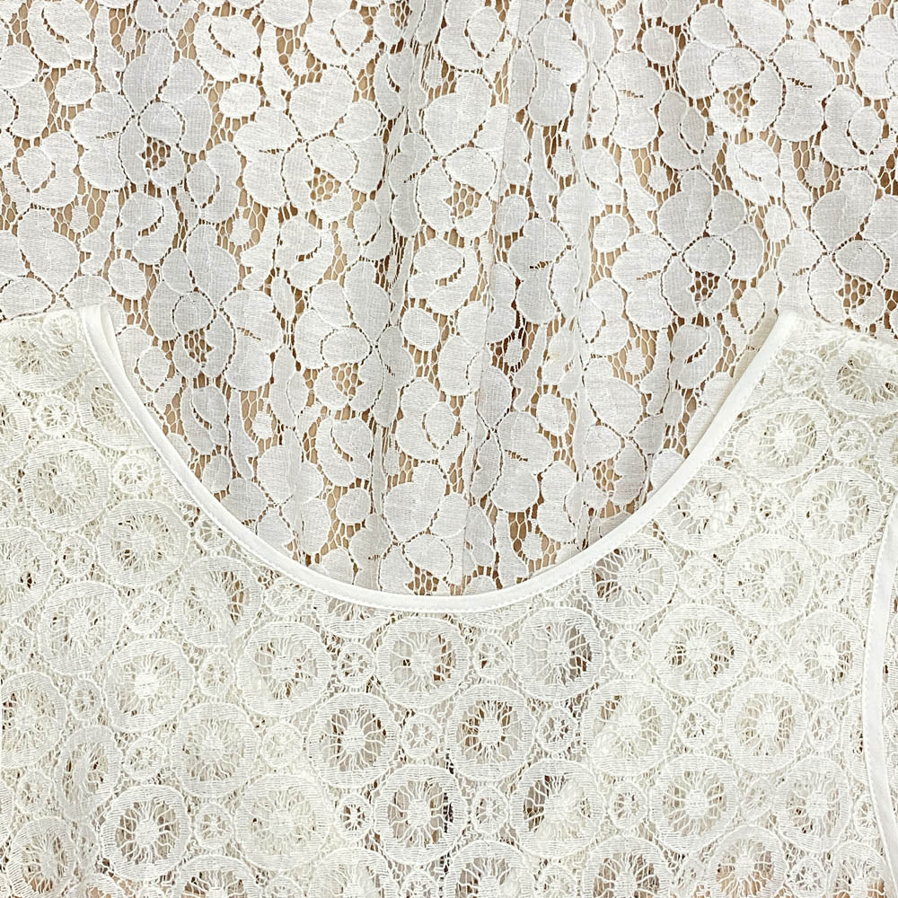 ビーシービージーマックスアズリア ALICE ノースリーブ レース ワンピース ホワイト系 4【美品】【中古】