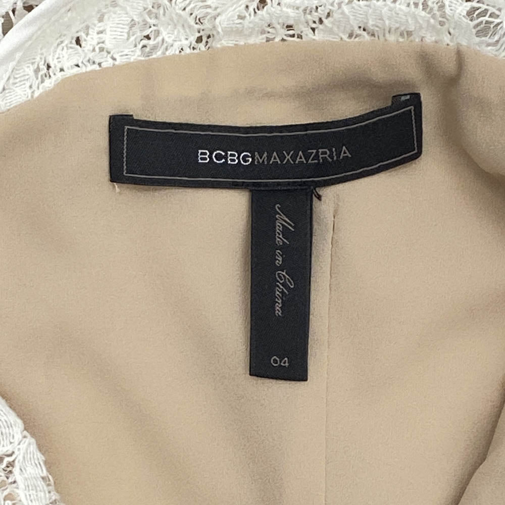 ビーシービージーマックスアズリア ALICE ノースリーブ レース ワンピース ホワイト系 4【美品】【中古】