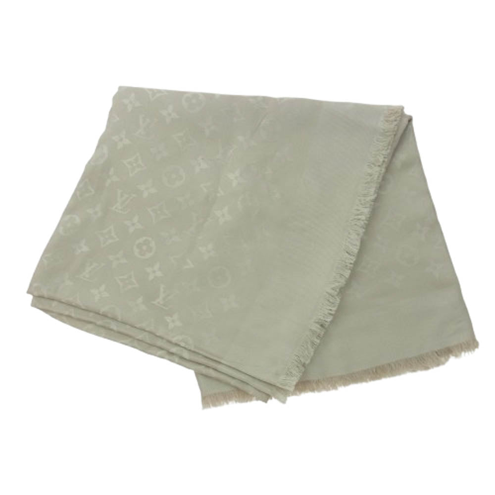 LOUIS VUITTON ルイ・ヴィトン 402336 シルク ウール ストール ショール ベージュ系【中古】