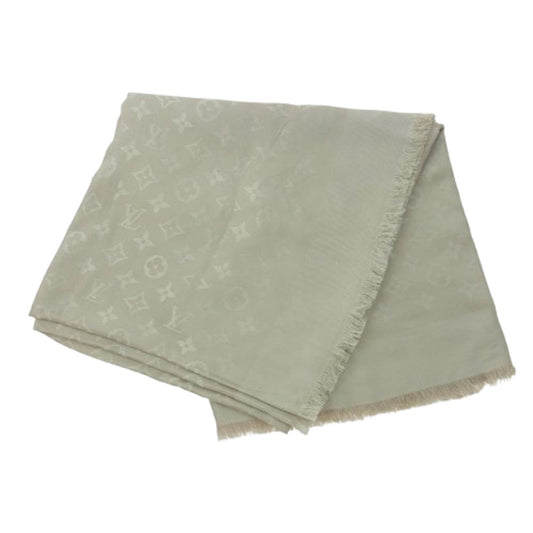 LOUIS VUITTON ルイ・ヴィトン 402336 シルク ウール ストール ショール ベージュ系【中古】